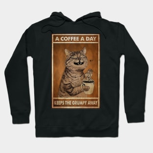 A Coffee A Day Keep The Grumpy Away Cat Lover Hoodie